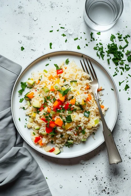 elaboracion arroz integral con verduras