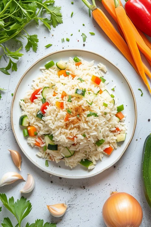 elaboracion arroz integral con verduras en Thermomix