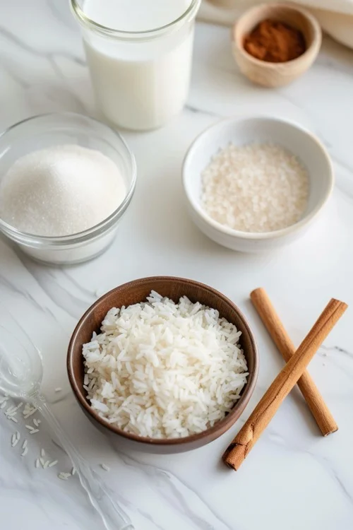 ingredientes arroz integral con leche de almendras