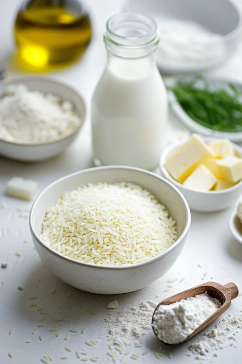 ingredientes croquetas de arroz integral y queso